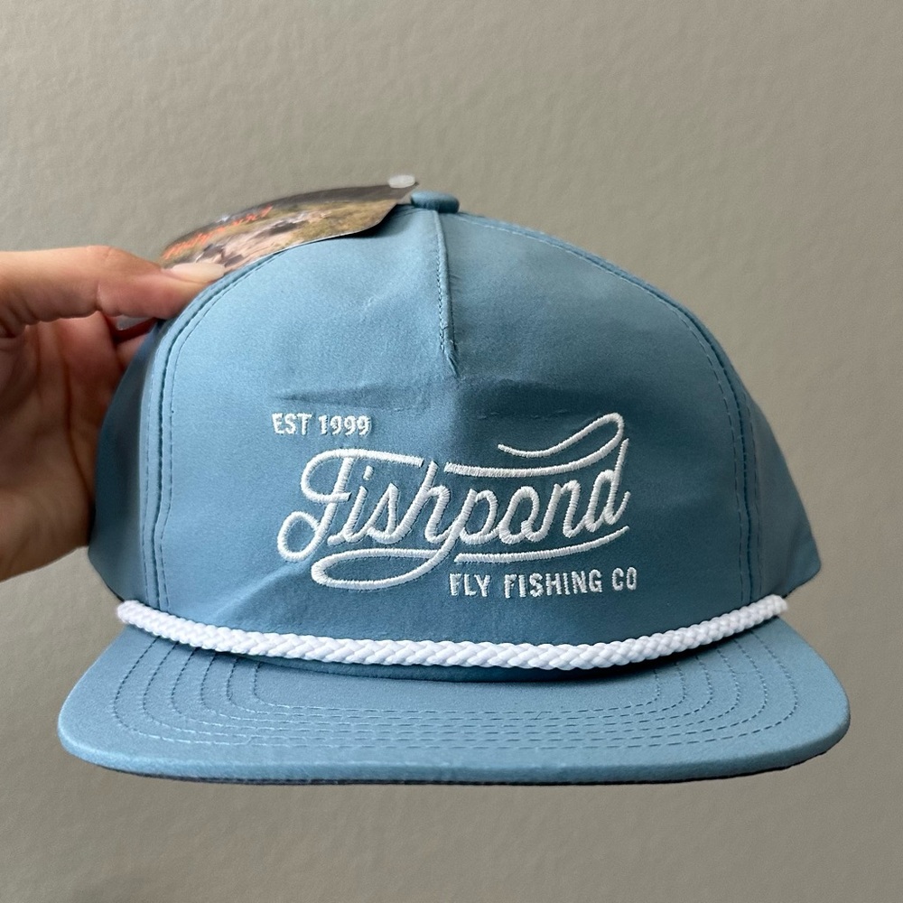 Fishpond Unique Blue Hat with White Rope and Embroidery